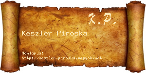 Keszler Piroska névjegykártya